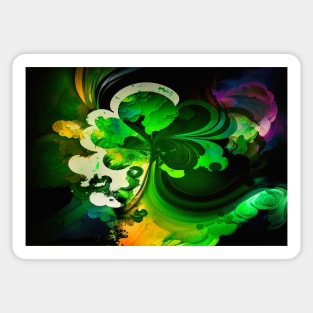 St Patricks Day Artwork - Green abstract artwork Sticker